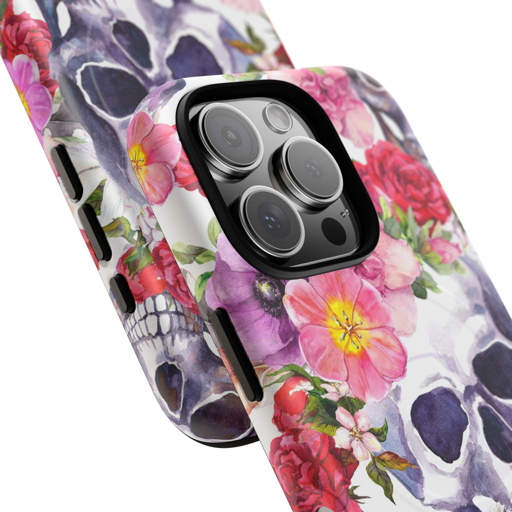 Floral Skull Tough Magnetic Phone Case