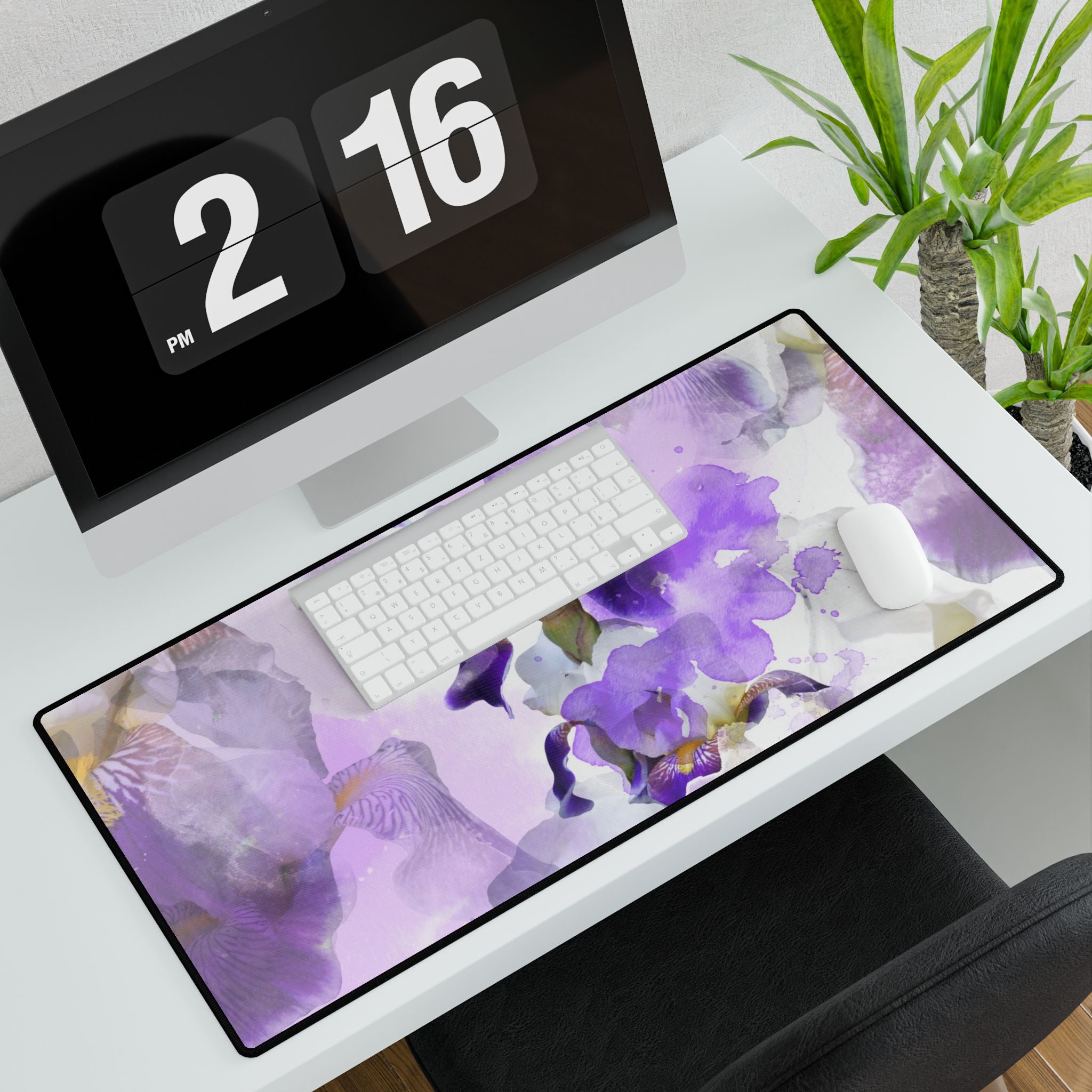 Lavender Iris Watercolour Desk Mat