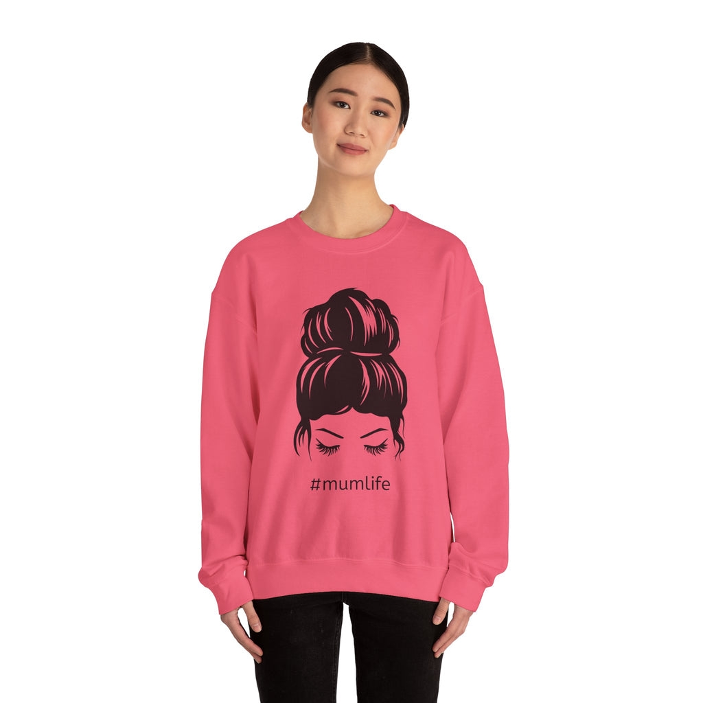 #mumlife Messy Bun Illustration Crewneck