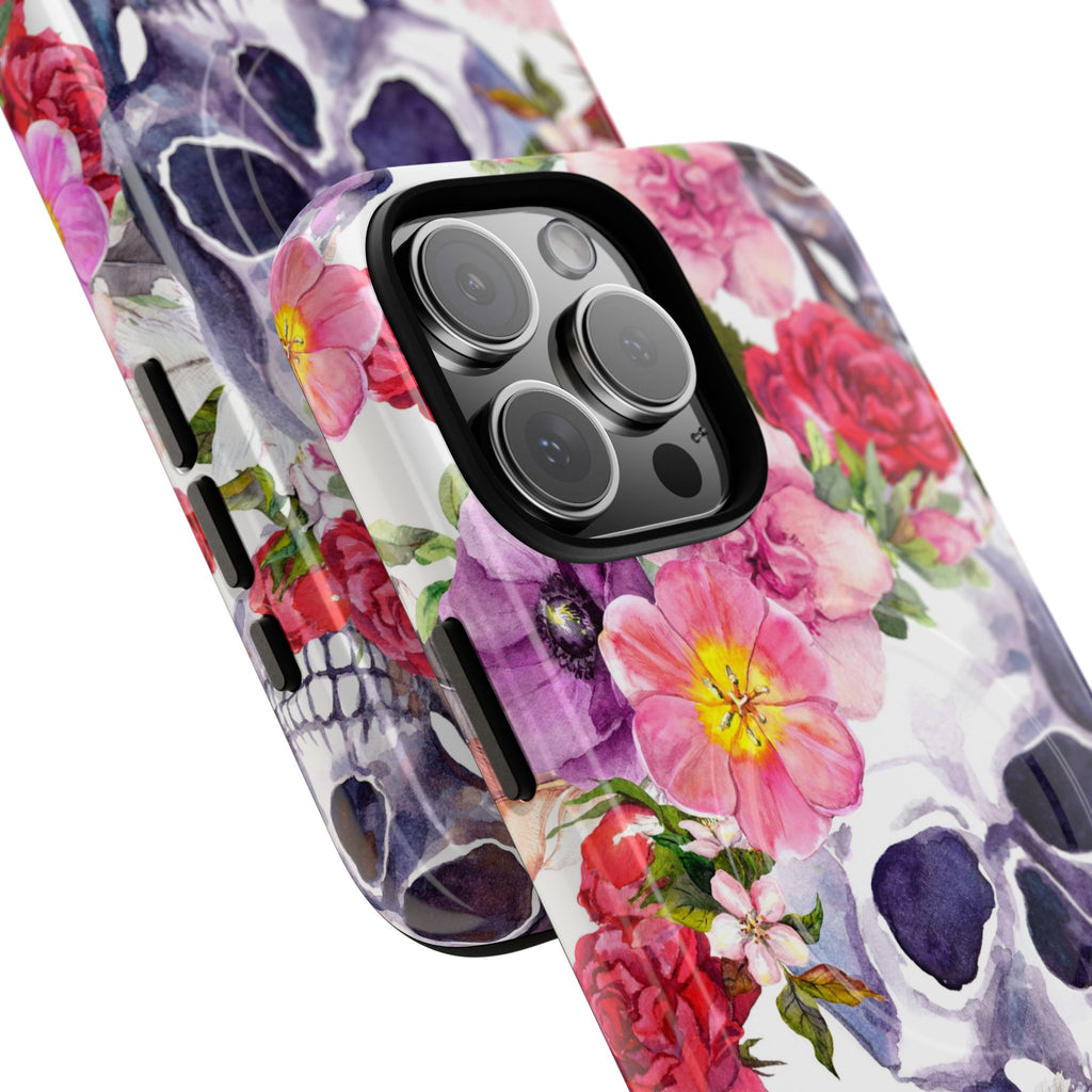 Floral Skull Tough Magnetic Phone Case